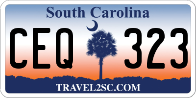 SC license plate CEQ323