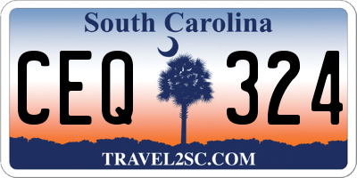 SC license plate CEQ324