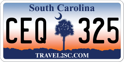 SC license plate CEQ325