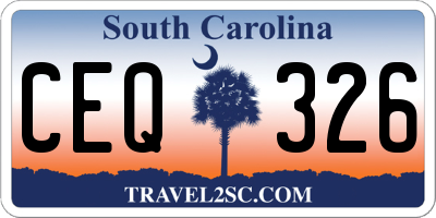 SC license plate CEQ326