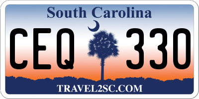 SC license plate CEQ330