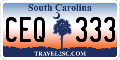 SC license plate CEQ333
