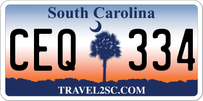 SC license plate CEQ334