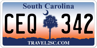 SC license plate CEQ342