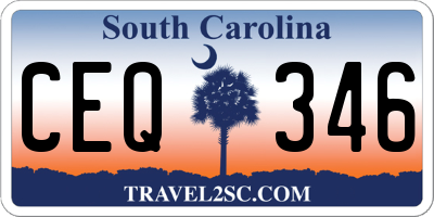 SC license plate CEQ346