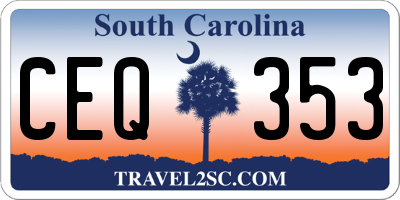 SC license plate CEQ353