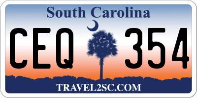 SC license plate CEQ354