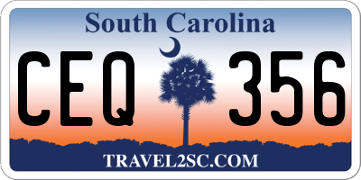 SC license plate CEQ356