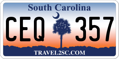 SC license plate CEQ357