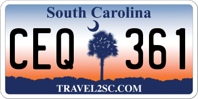 SC license plate CEQ361