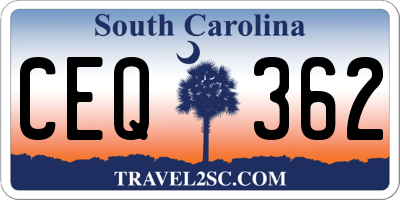 SC license plate CEQ362