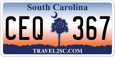 SC license plate CEQ367