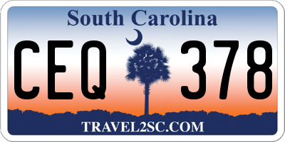 SC license plate CEQ378