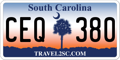 SC license plate CEQ380