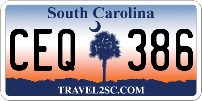 SC license plate CEQ386