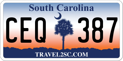 SC license plate CEQ387