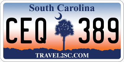 SC license plate CEQ389