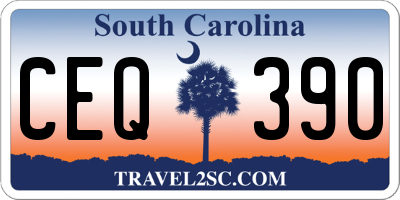 SC license plate CEQ390