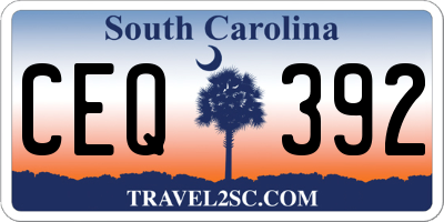 SC license plate CEQ392