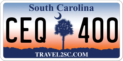 SC license plate CEQ400