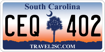 SC license plate CEQ402