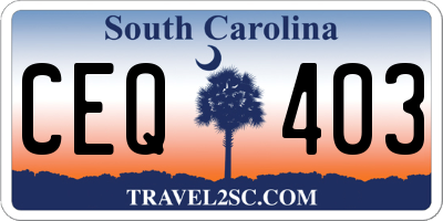 SC license plate CEQ403