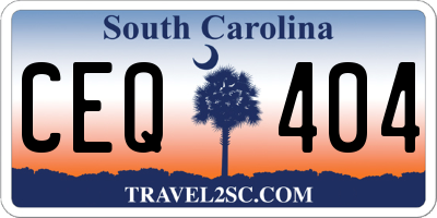 SC license plate CEQ404