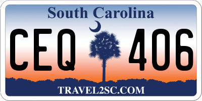 SC license plate CEQ406