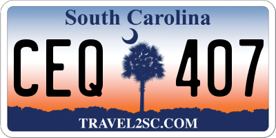 SC license plate CEQ407