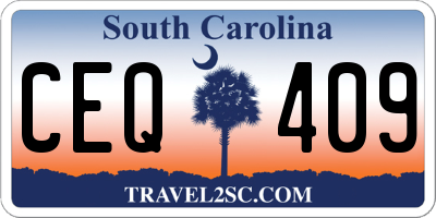 SC license plate CEQ409