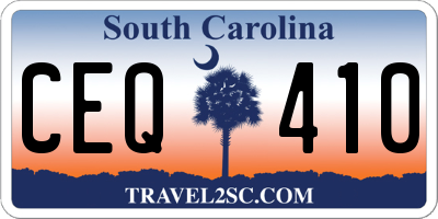 SC license plate CEQ410