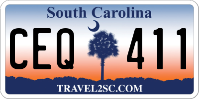 SC license plate CEQ411