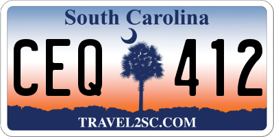 SC license plate CEQ412