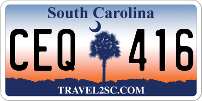 SC license plate CEQ416