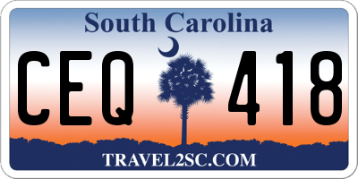 SC license plate CEQ418