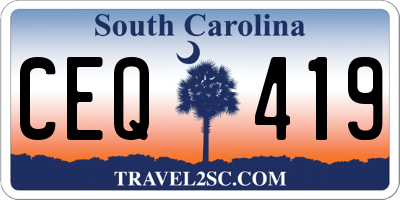 SC license plate CEQ419