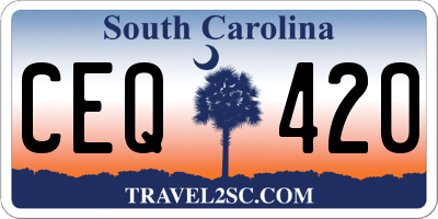 SC license plate CEQ420