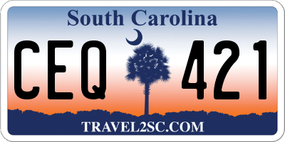 SC license plate CEQ421