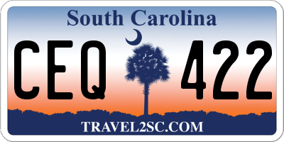 SC license plate CEQ422