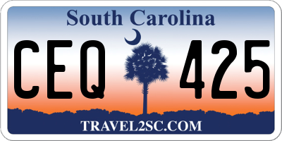 SC license plate CEQ425