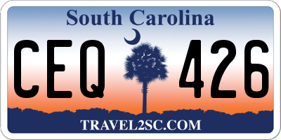 SC license plate CEQ426