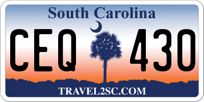 SC license plate CEQ430