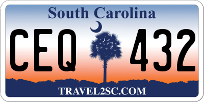 SC license plate CEQ432