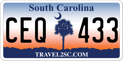 SC license plate CEQ433