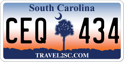 SC license plate CEQ434