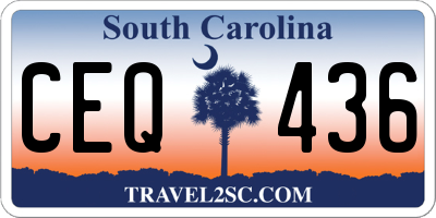 SC license plate CEQ436