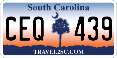 SC license plate CEQ439