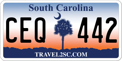 SC license plate CEQ442