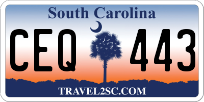 SC license plate CEQ443