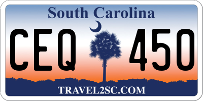 SC license plate CEQ450